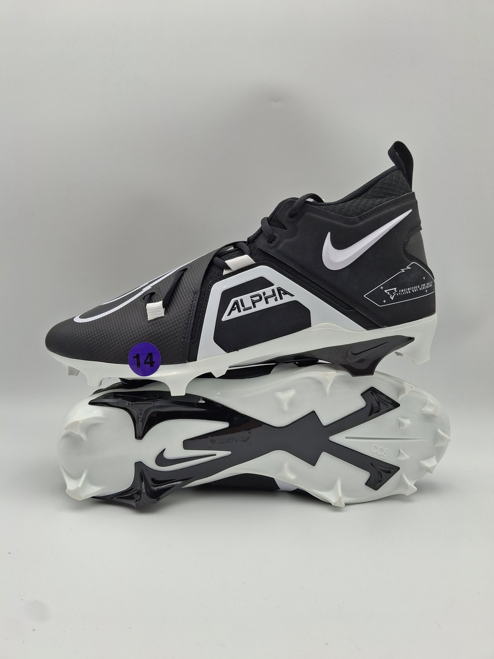 Nike Alpha CT6649-001 Black White Football Cleats Men's Football Shoes 14